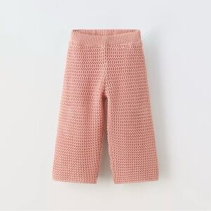 Girls Dusty Pink Knit Pants